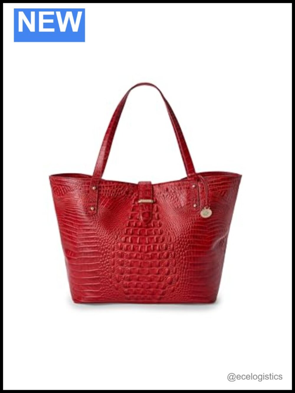 Leather Tote Bag with Zip Closure Double Kangaroo Pockets